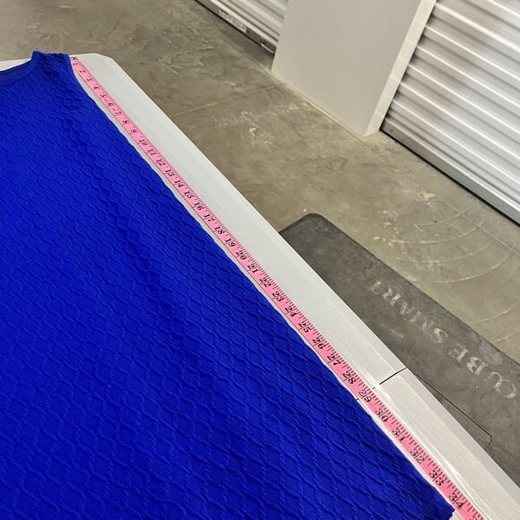 VERSE Quilted Sleeveless Dress - Royal Blue Textured Casual Dress USA - Picture 6 of 7